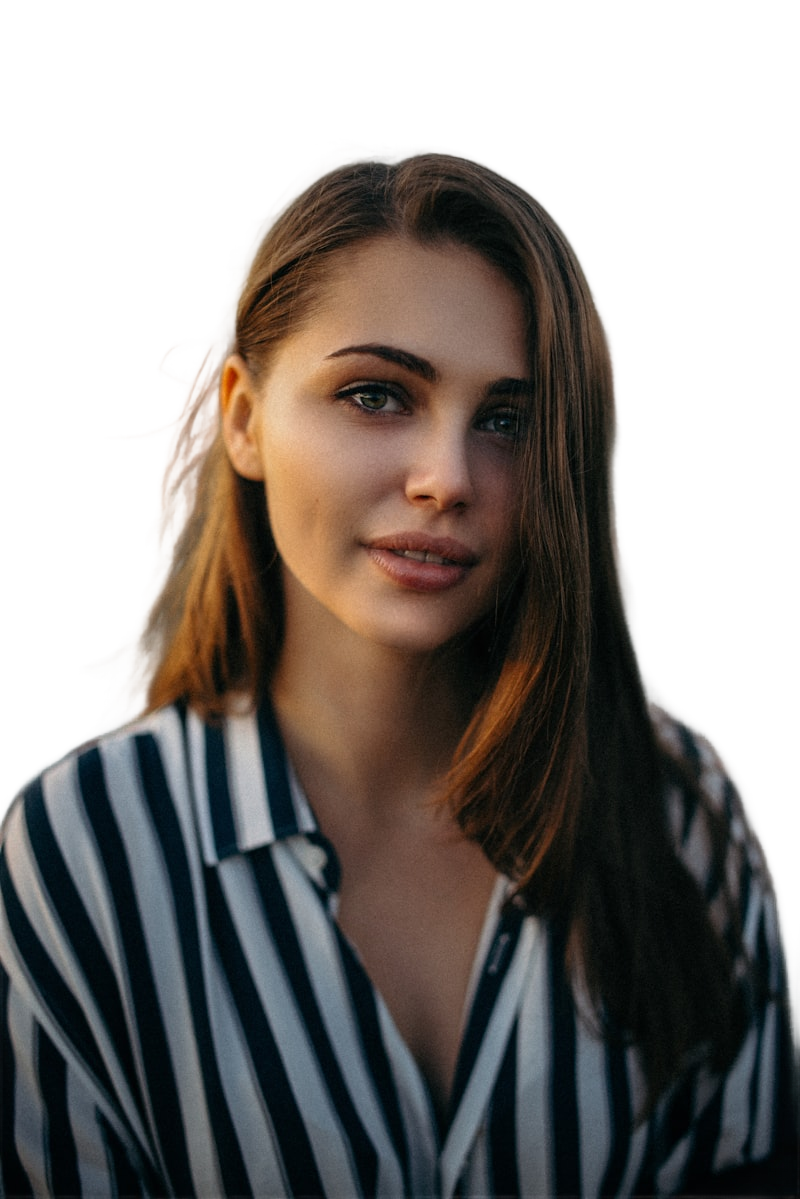 Subject with background removed, transparent checkerboard